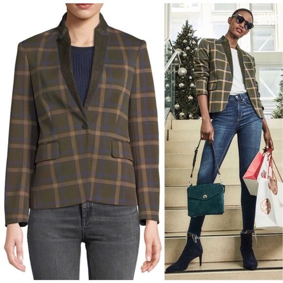 rag & bone Jackets & Blazers - Rag & Bone Naomi Check Snap-Front Blazer size 8 worn once excellent condition
